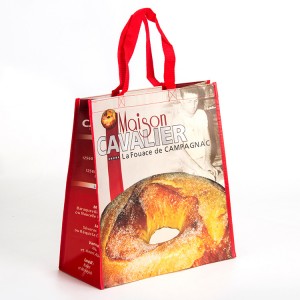 BT-0195 reusable shopping bags with laminated logo in bulk