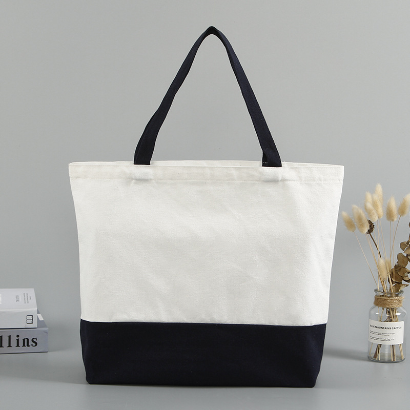 two tone canvas grocery bags