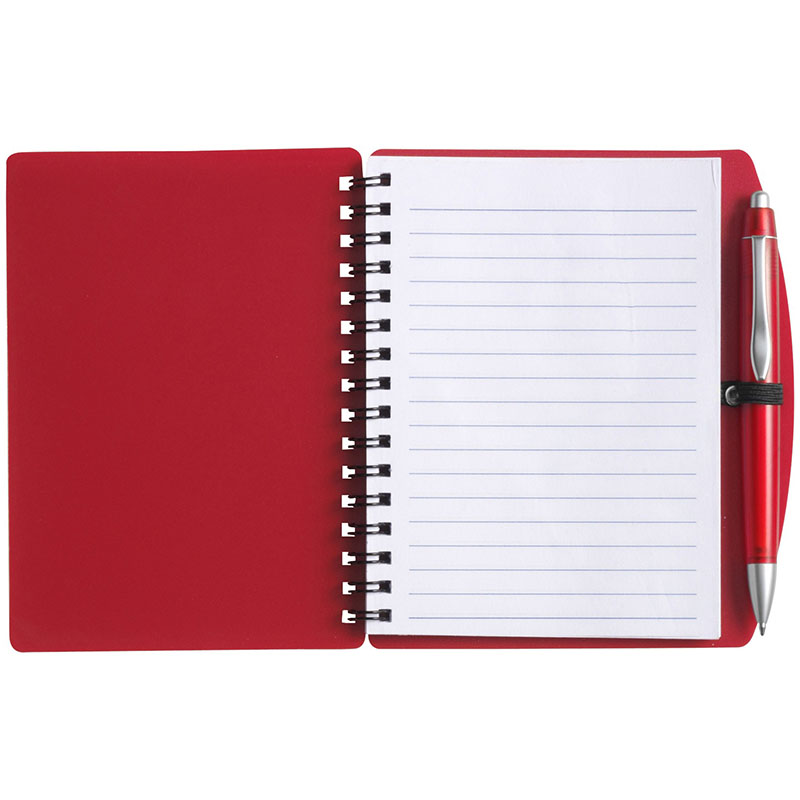 OS-0144 Caderno espiral e caneta tamanho A6 com capa PP